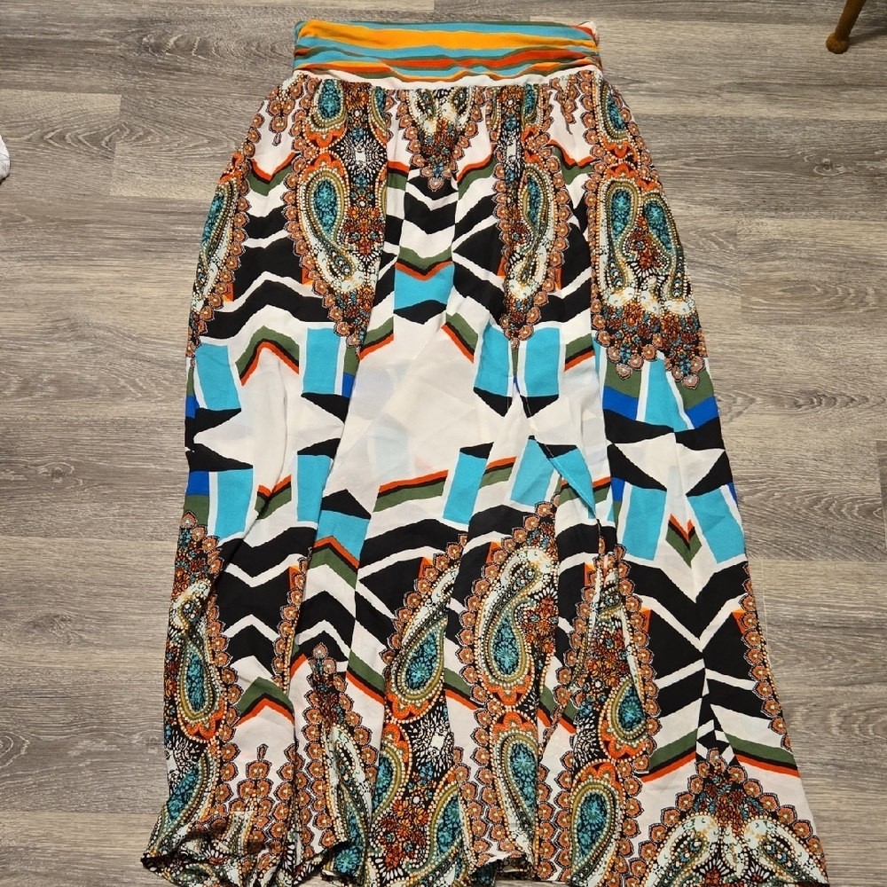 NWT NY&C Multicolor Maxi Skirt Sz 8